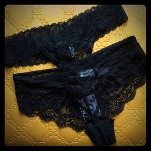 Black lace panties